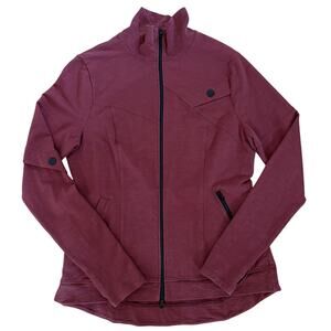CABI Training Jacket Size Medium | Burgundy Red Zip-Up Thumb Hole Athletic